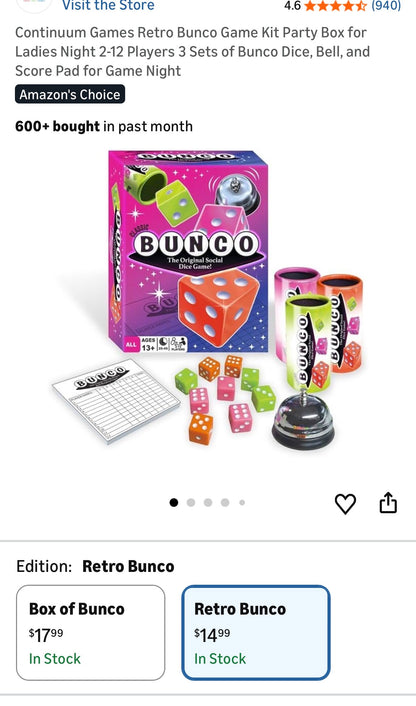 CLASSIC BUNCO DICE GAME