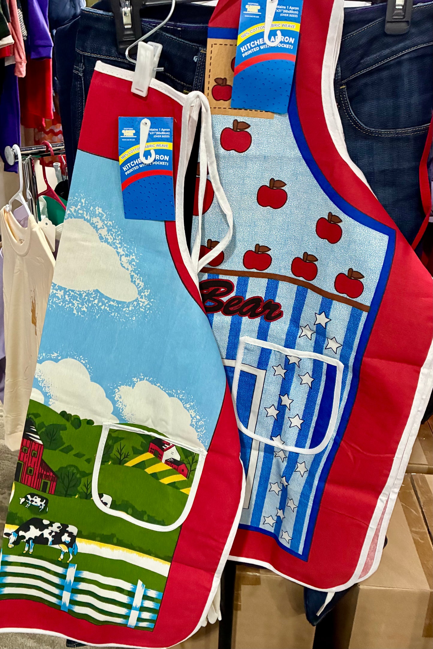 FULL SIZE 2 POCKET COTTON APRONS  24 X 31