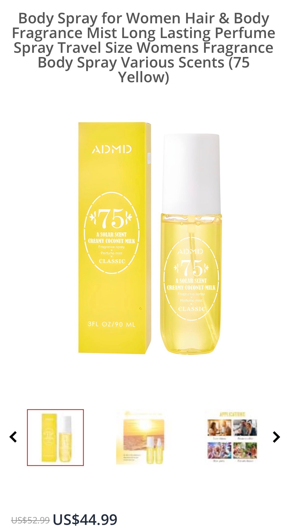 ADMD FRAGRANCE MIST CLASSICS  3 FLUID OZ/90 ML