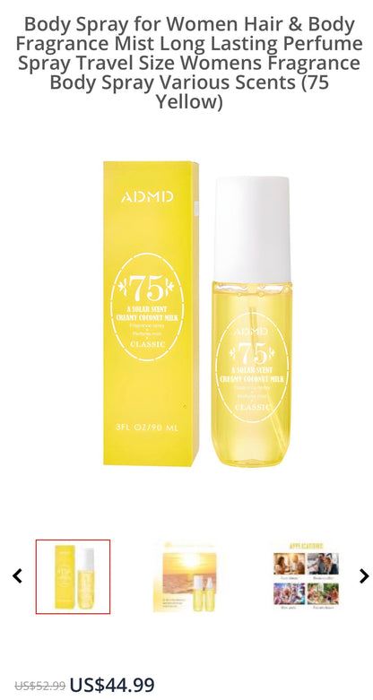 ADMD FRAGRANCE MIST CLASSICS  3 FLUID OZ/90 ML
