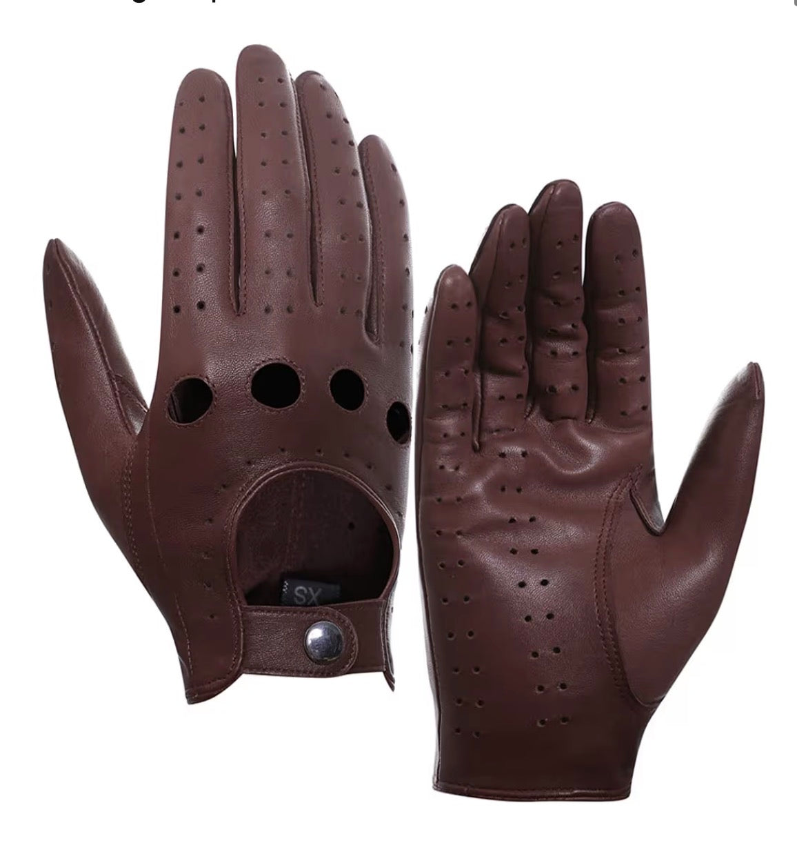 MENS Leather Driving Gloves Sz Lg