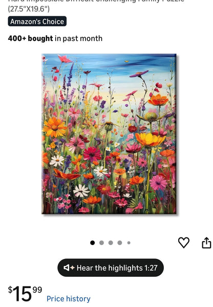 BEAUTIFUL FLOWERS 1000 PC PUZZLE