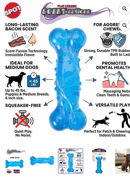 DOG CHEW TOYS BACON INFUSED