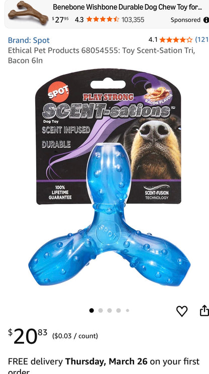 DOG CHEW TOYS BACON INFUSED