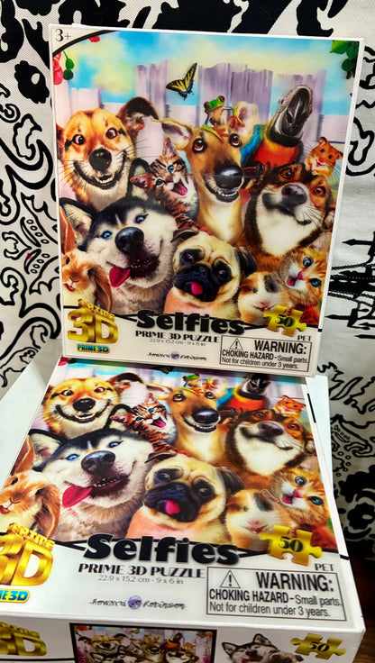 Prime 3D " SELFIES " puzzle featuring PETS.
