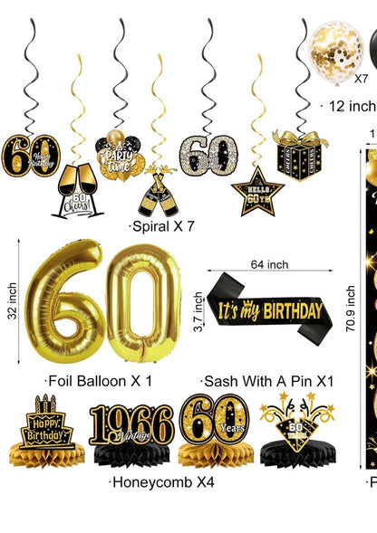 HAPPY 60th BIRTHDAY SUPPLIES