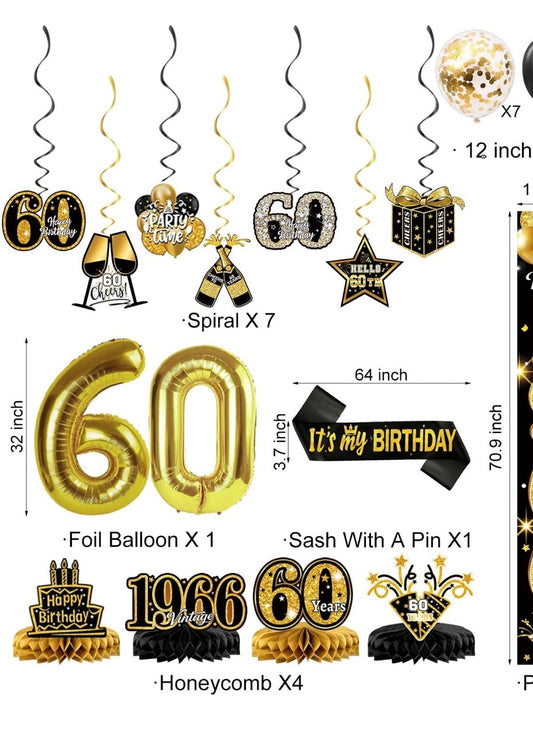 HAPPY 60th BIRTHDAY SUPPLIES