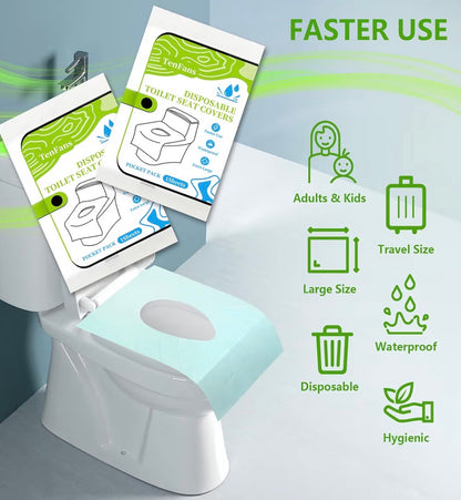 DISPOSABLE TOILET SEAT COVERS 8 PK