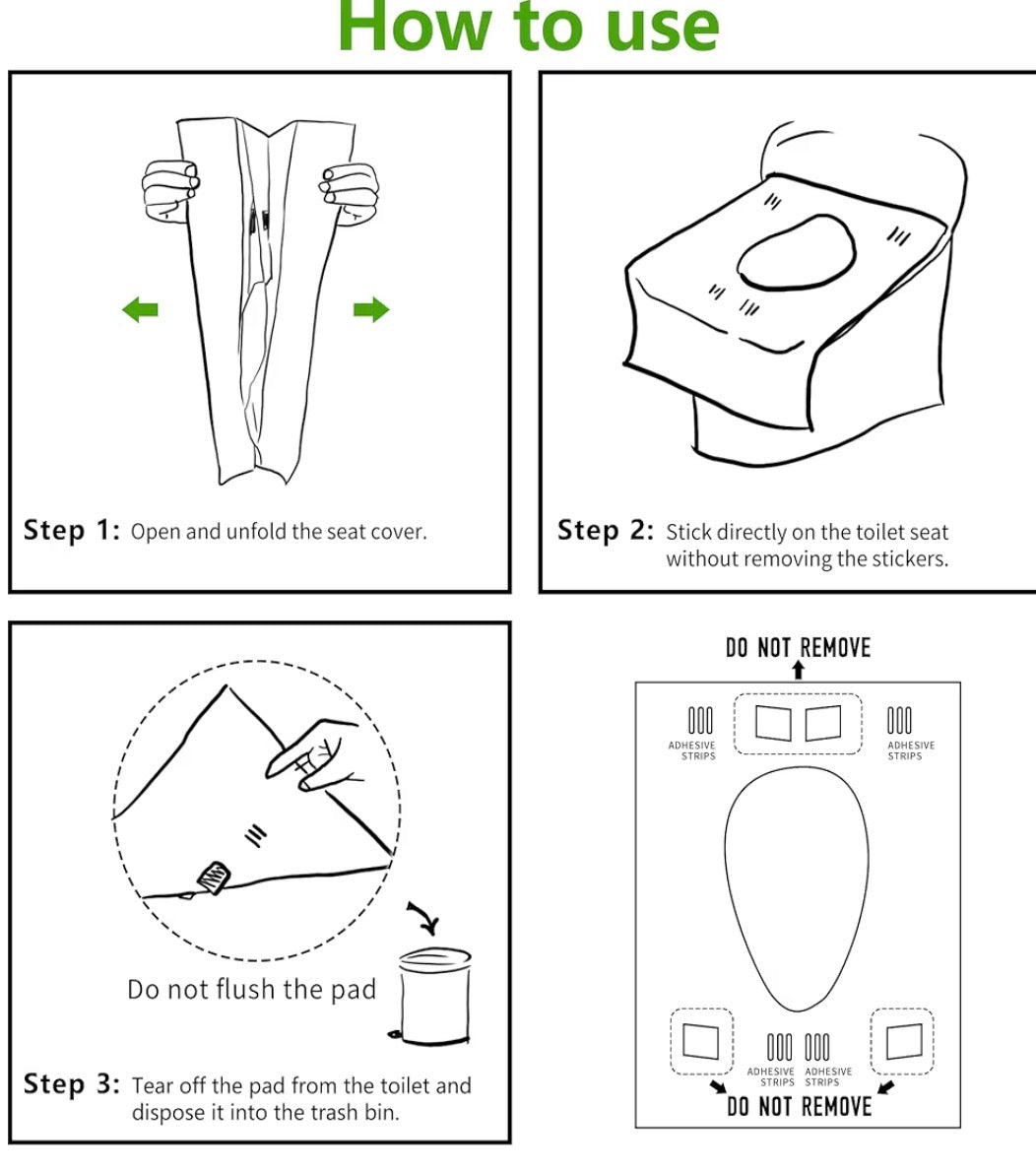 DISPOSABLE TOILET SEAT COVERS 8 PK