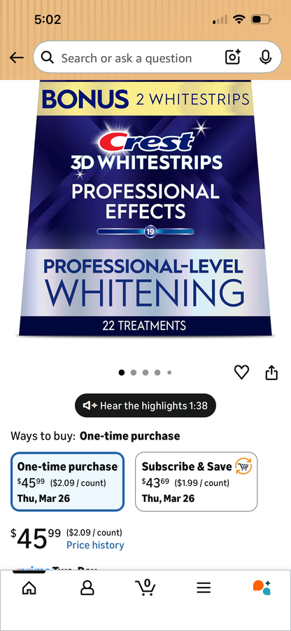 3-D WHITESTRIPS PROFESSIONAL EFFECTS- TEETH WHITENING KIT