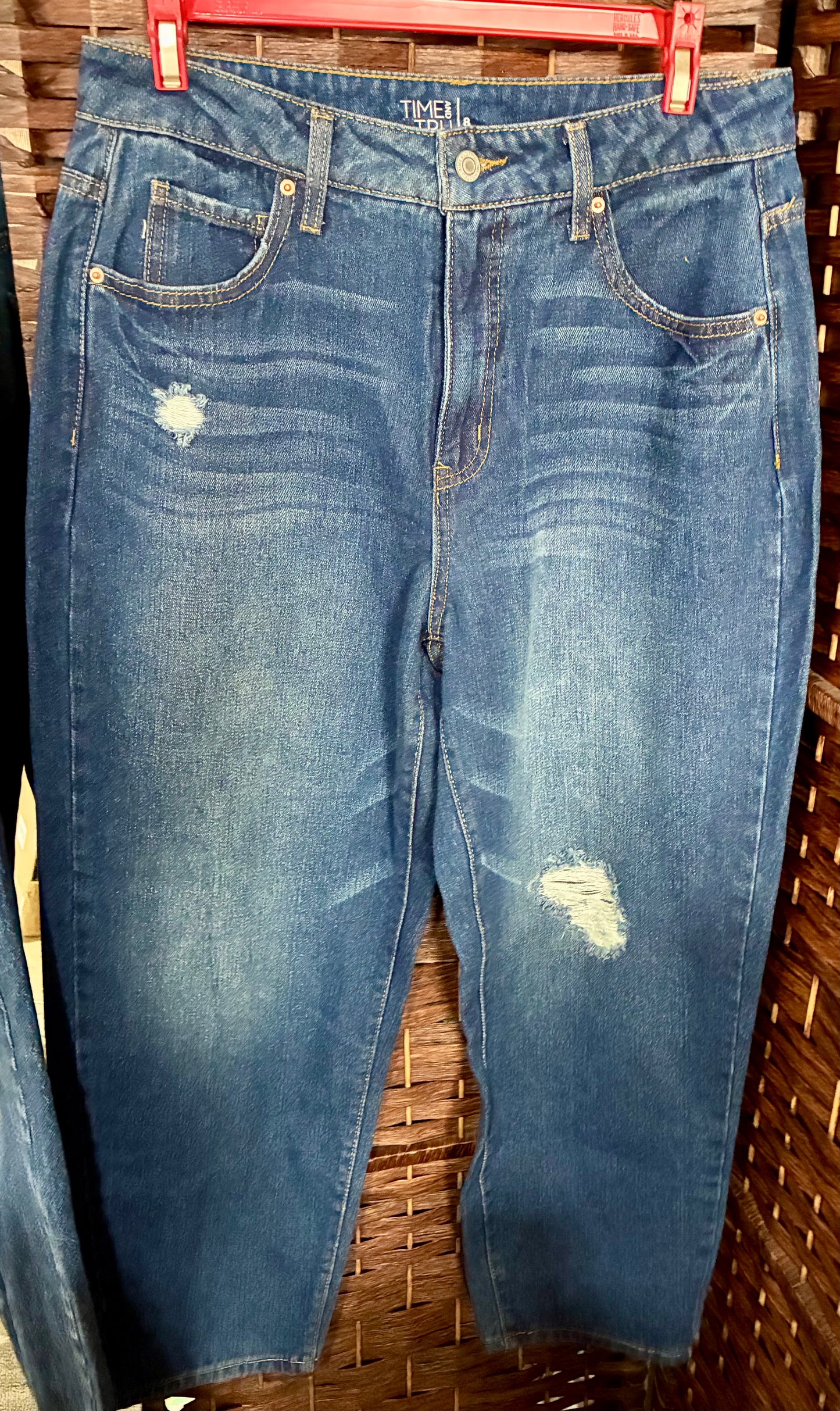 Women's Size 8 Blue Distressed Denim Jeans
