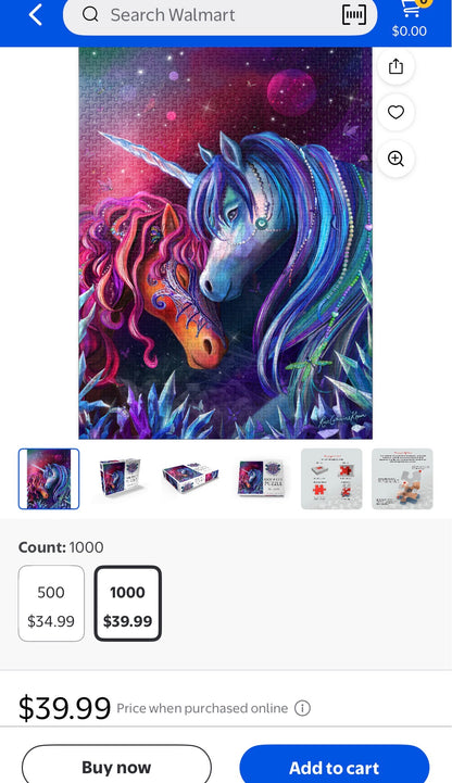 1000 pc CRYSTAL GARDEN UNICORNS