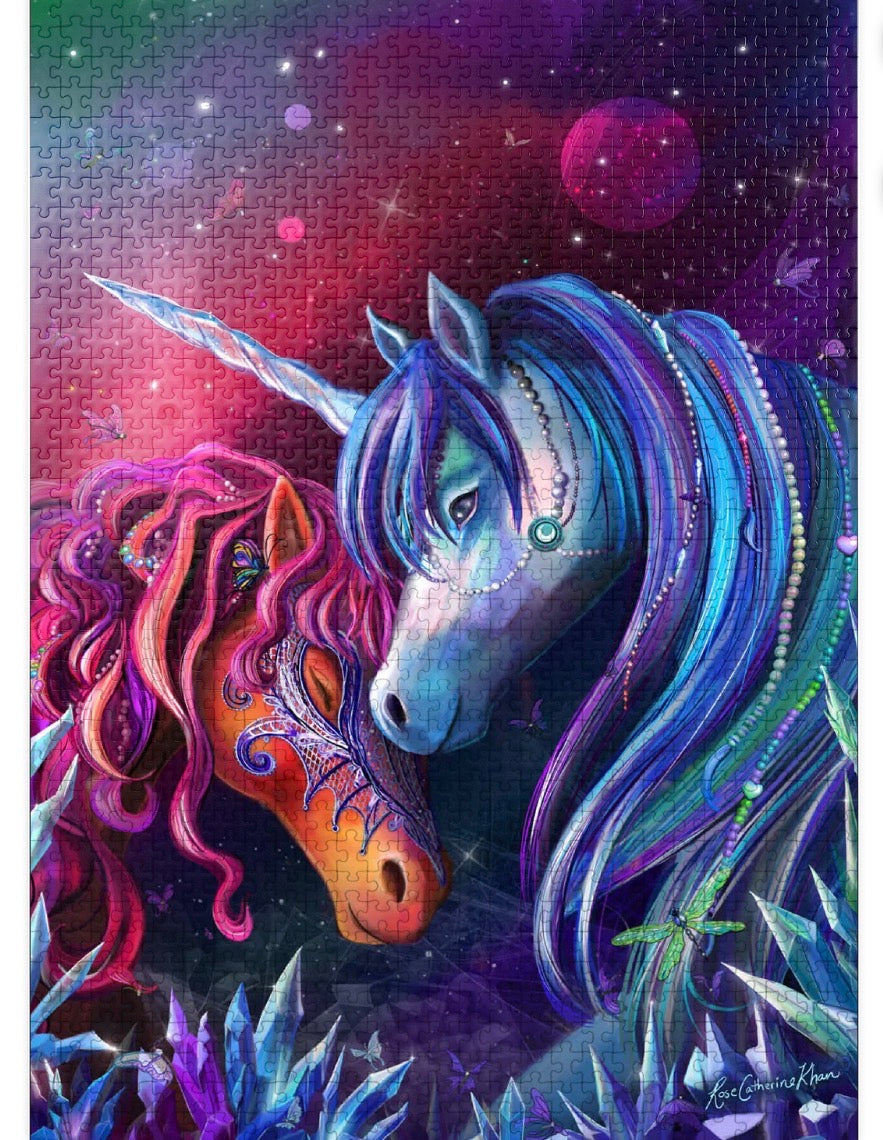 1000 pc CRYSTAL GARDEN UNICORNS
