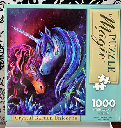 1000 pc CRYSTAL GARDEN UNICORNS