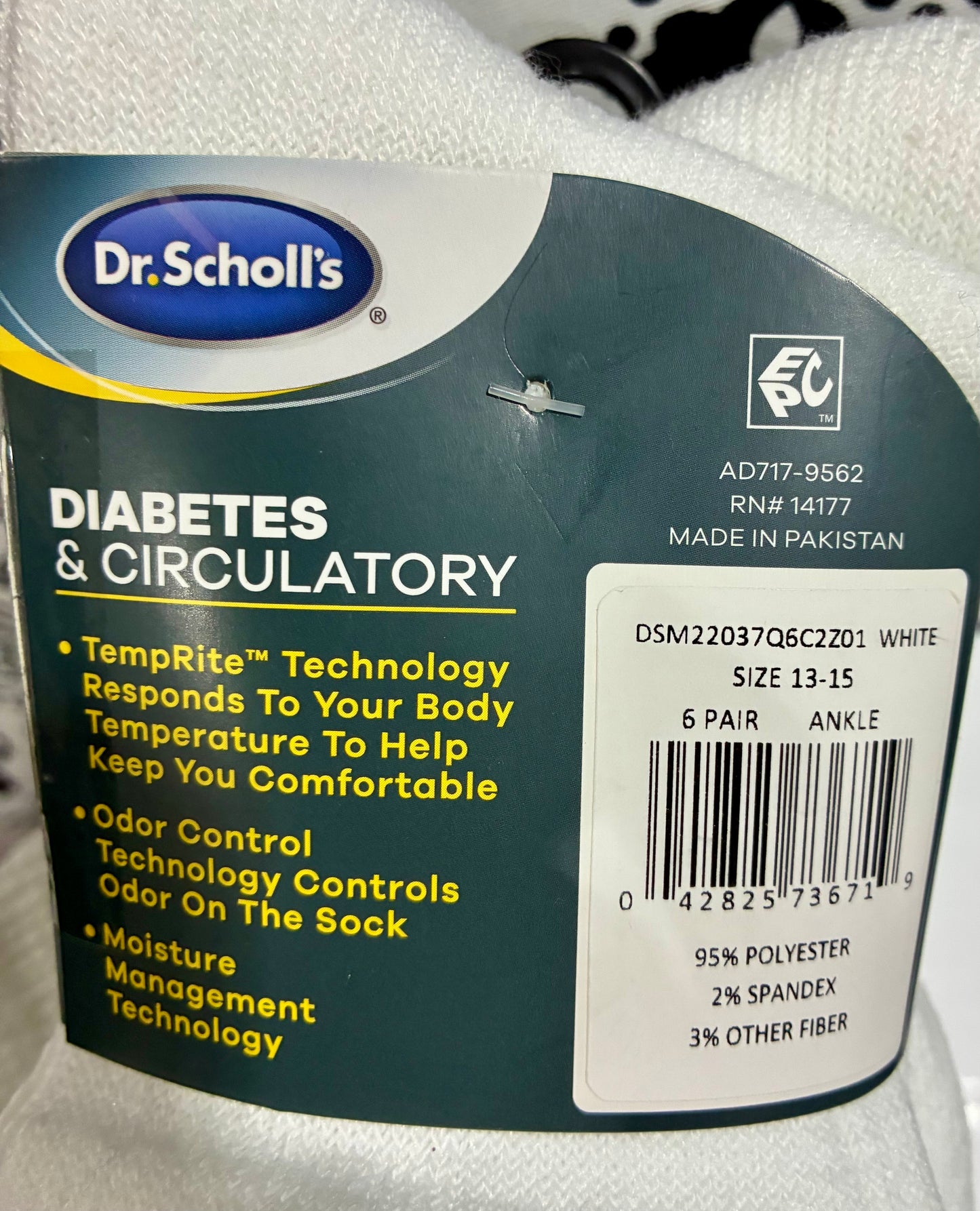 DR SCHOLL'S DIABETES BIG MENS SOCKS sz 13-15