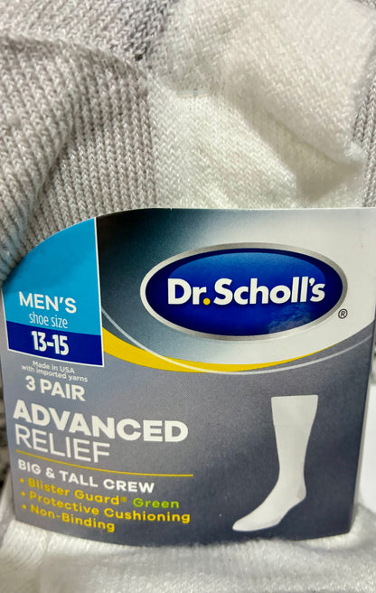 DR SCHOLL'S DIABETES BIG MENS SOCKS sz 13-15