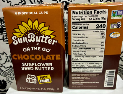 SUN BUTTER (sunflower seed) ON THE GO- CHOCOLATE 6 pk