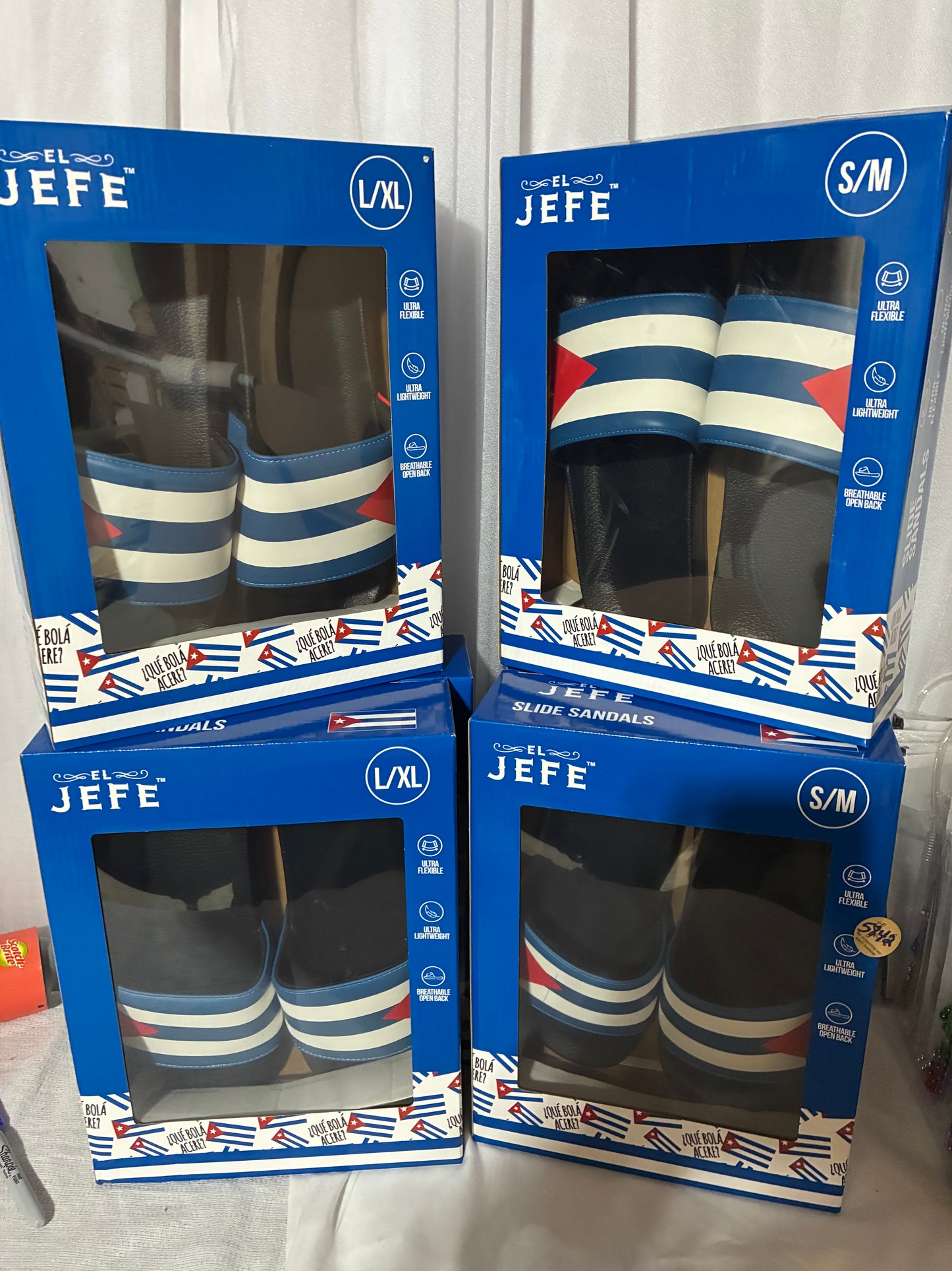 CUBA FLAG SLIDE SANDALS