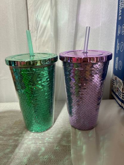 FUN GLITTER STRAW CUPS