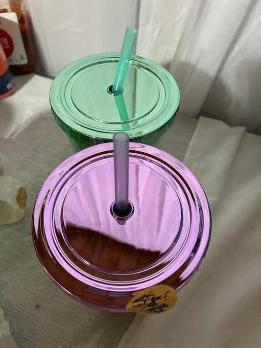 FUN GLITTER STRAW CUPS