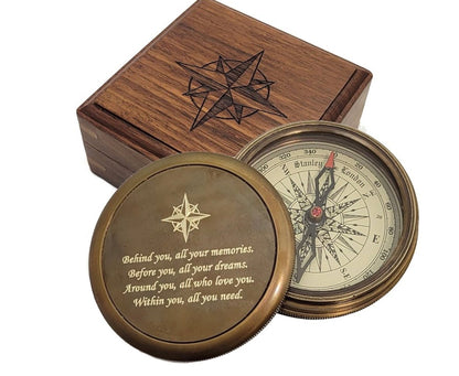 WOODEN BOXED COMPASS