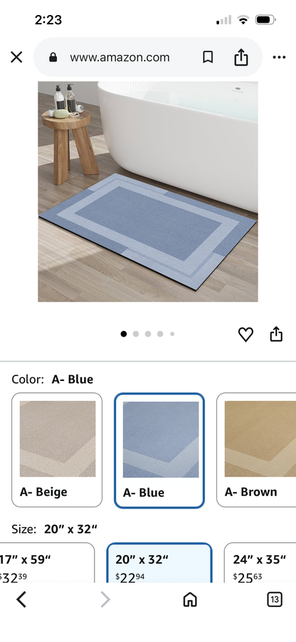 SET OF 2 BLUE BATH MATS