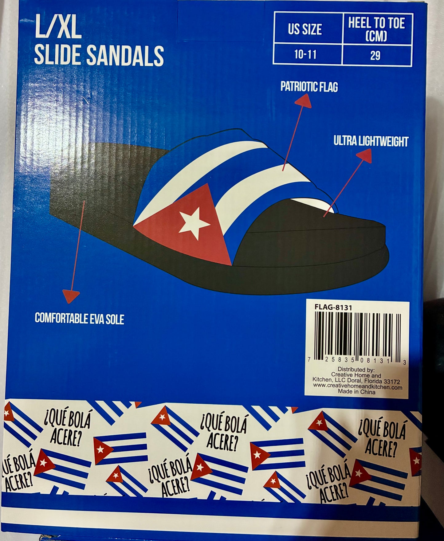 CUBA FLAG SLIDE SANDALS