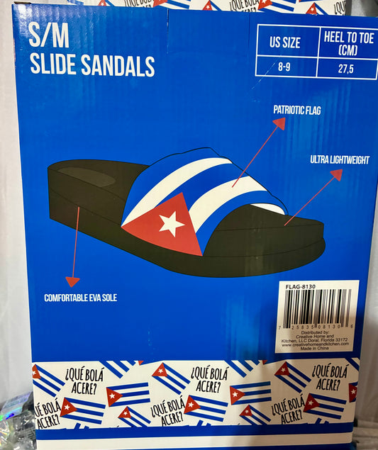 CUBA FLAG SLIDE SANDALS
