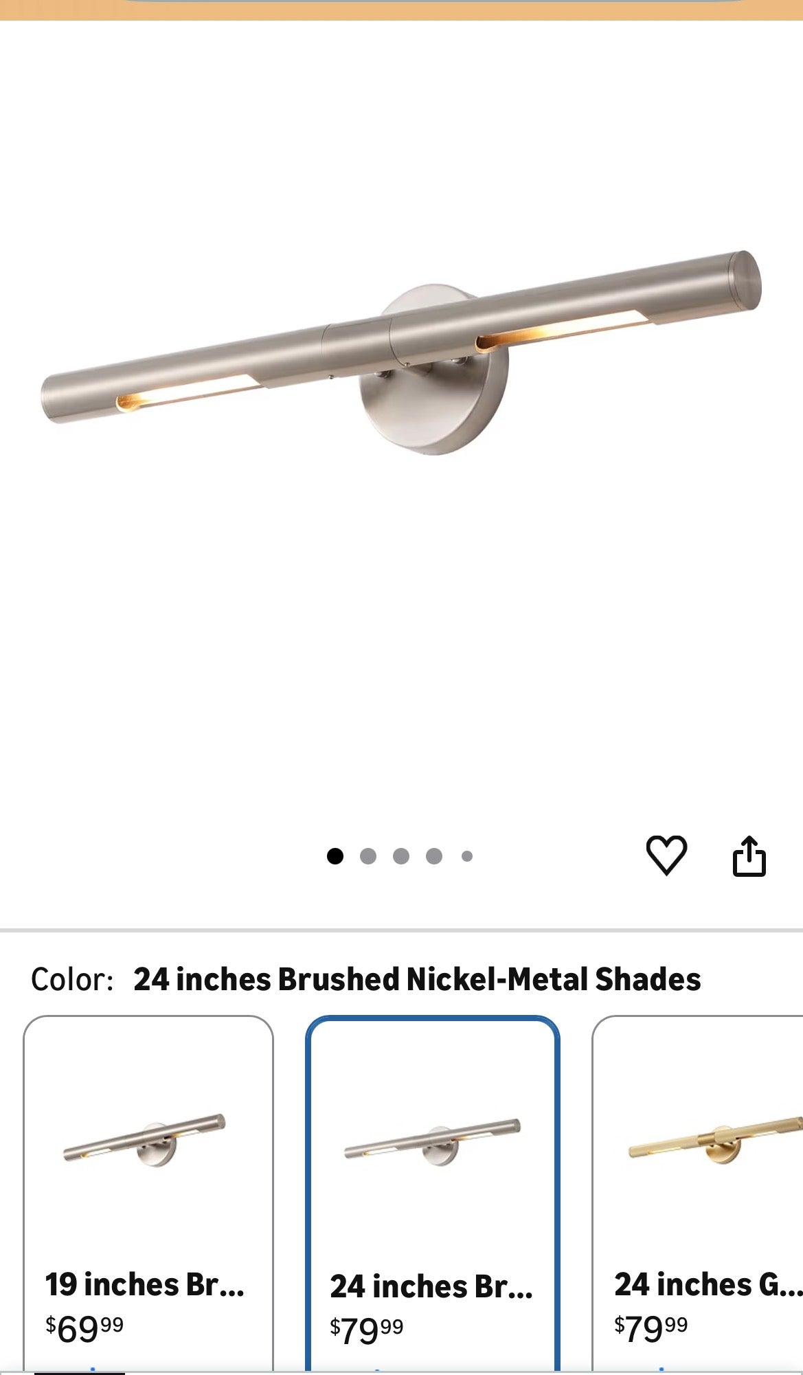 BRUSHED NICKEL LIGHT WALL SCONCE
