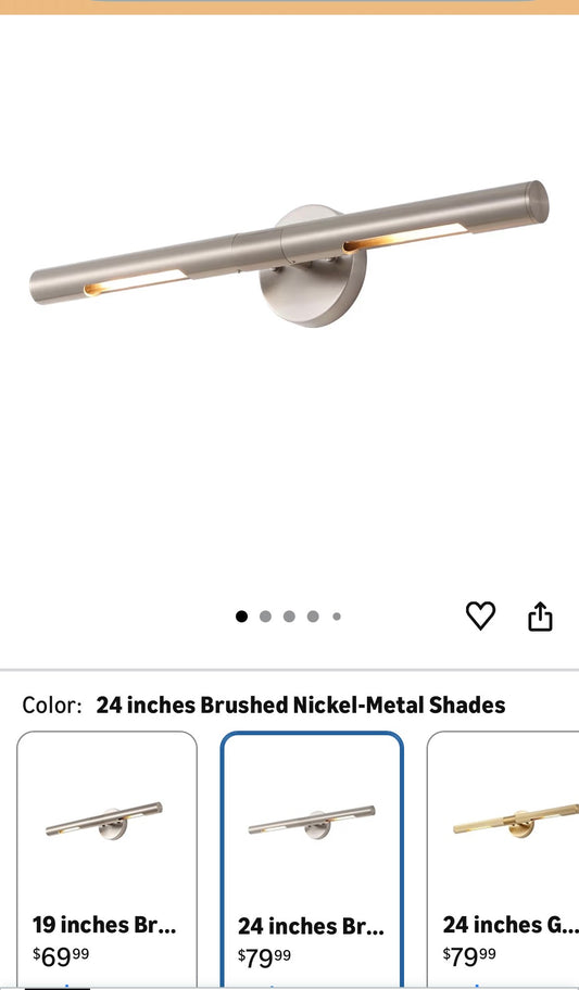 BRUSHED NICKEL LIGHT WALL SCONCE