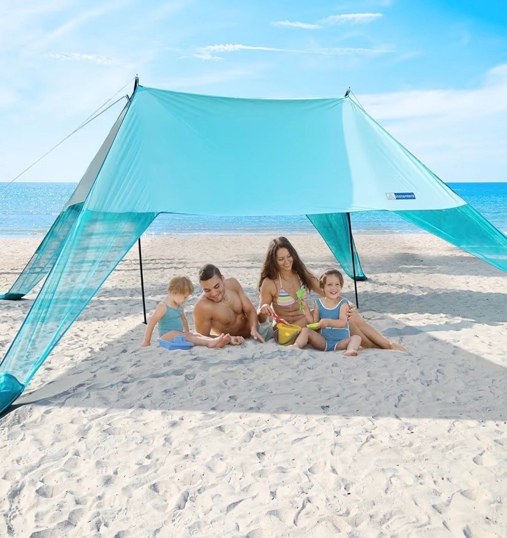 LARGE PORTABLE TEAL BEACH SHADE 15X10