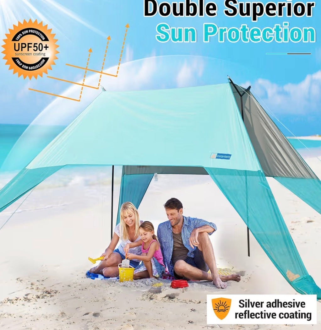 LARGE PORTABLE TEAL BEACH SHADE 15X10
