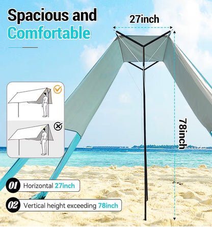 LARGE PORTABLE TEAL BEACH SHADE 15X10