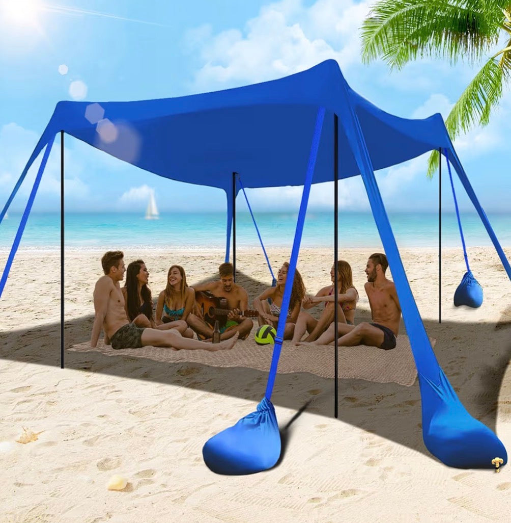 BLUE BEACH TENT SUN SHELTER 10X10