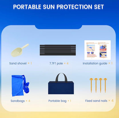 BLUE BEACH TENT SUN SHELTER 10X10