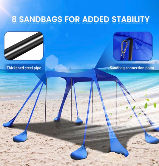 BLUE BEACH TENT SUN SHELTER 10X10