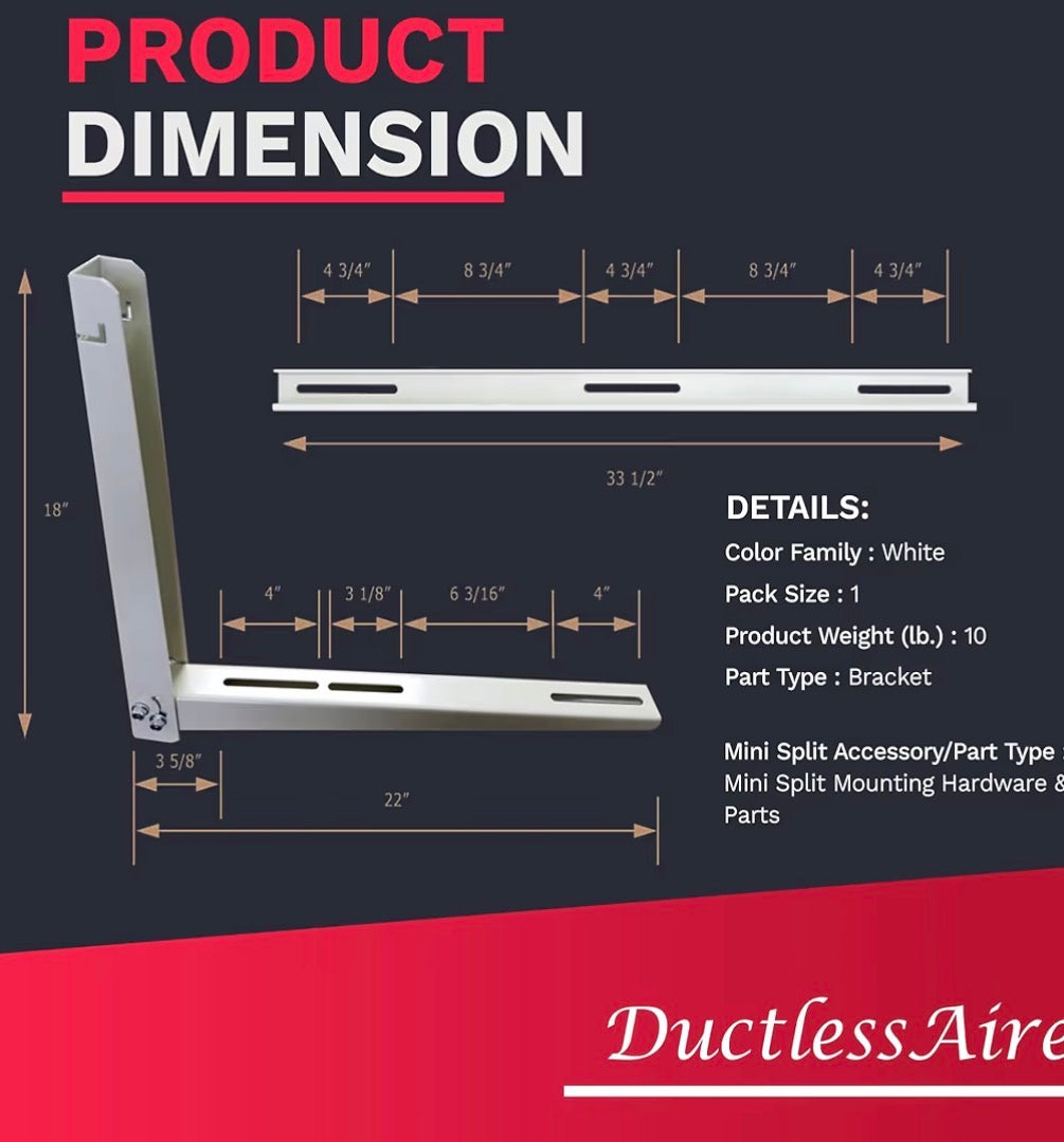 DUCTLESS AIR CONDITIONER  OUTDOOR WALL BRACKET FOR WINDOW MOUNT