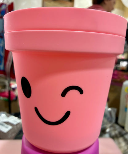 COLORFUL WINKING PLANTER POTS - SET OF 2