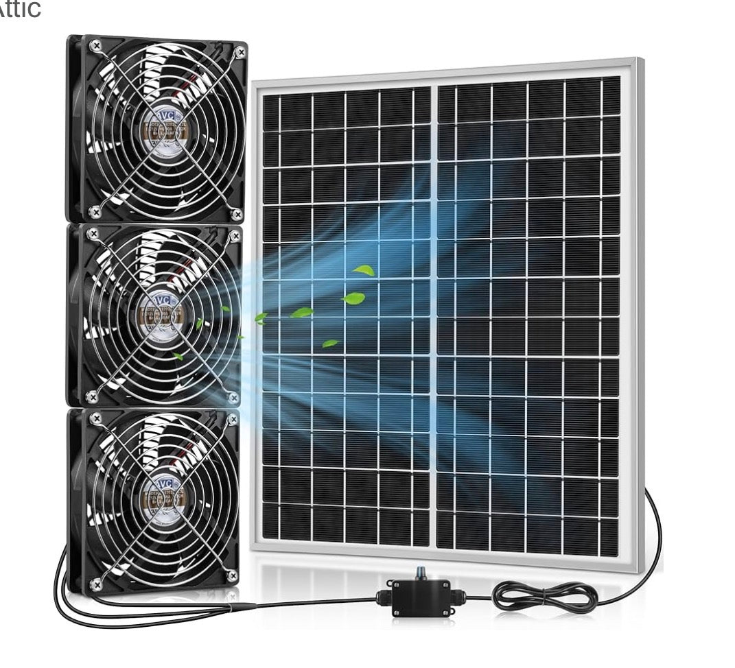 SOLAR POWER PANEL 14X14 3 FAN