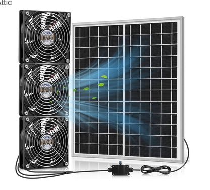 SOLAR POWER PANEL 14X14 3 FAN