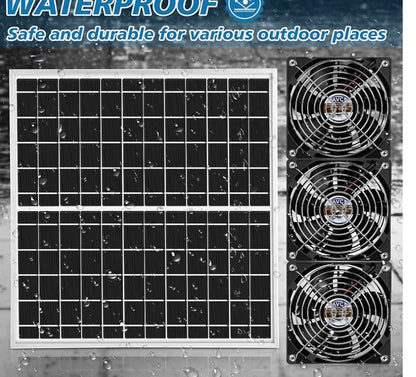 SOLAR POWER PANEL 14X14 3 FAN