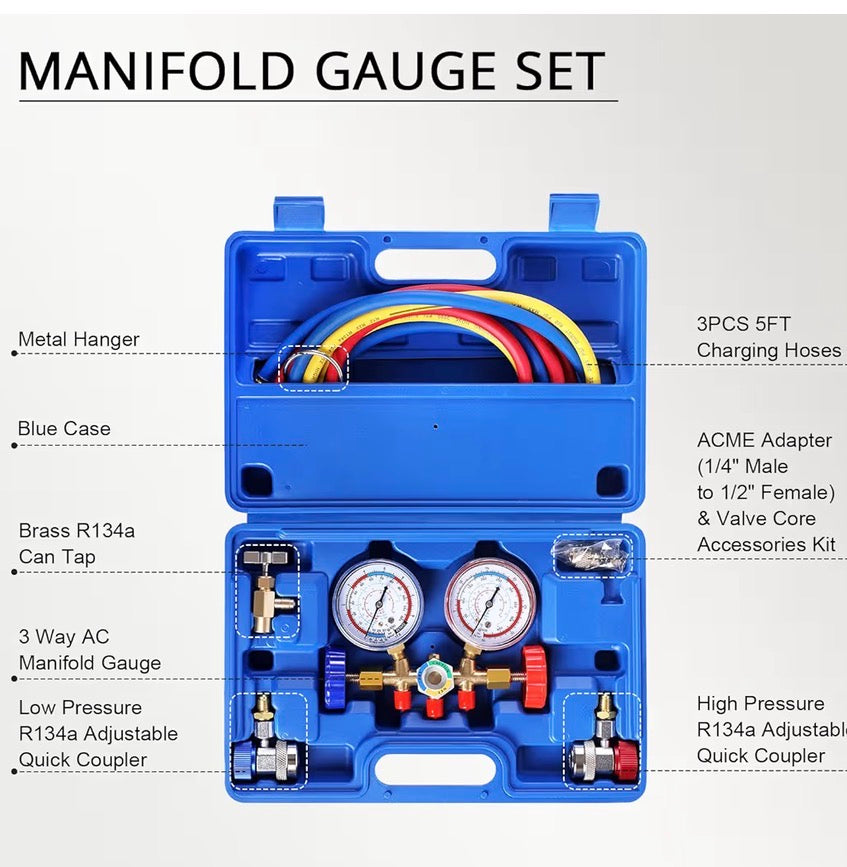 COMPLETE AC REFRIGERANT CHARGE KIT /RECHARGE R134a  R404a