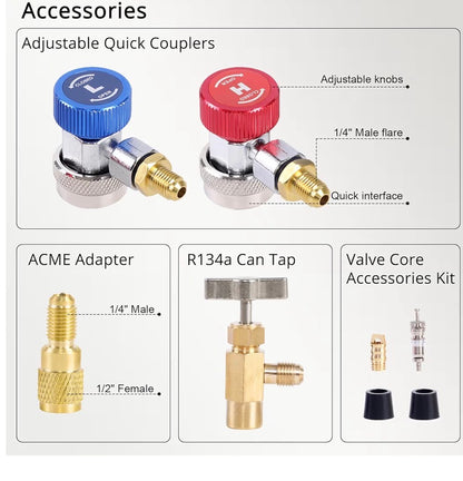 COMPLETE AC REFRIGERANT CHARGE KIT /RECHARGE R134a  R404a