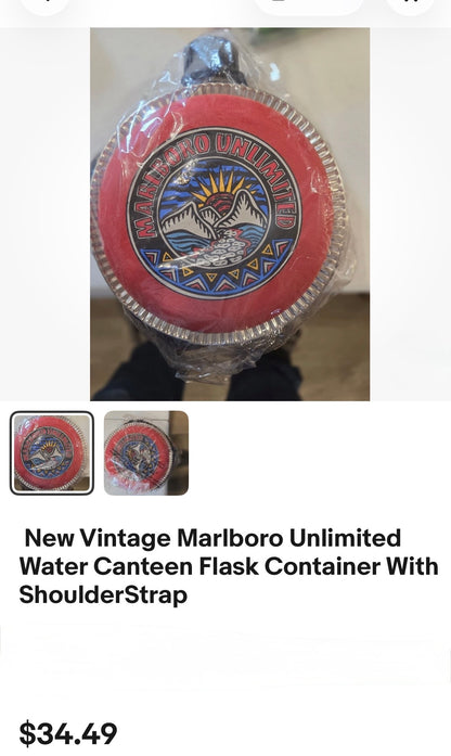 Vintage 90's Marlboro Unlimited Water Canteen Flask