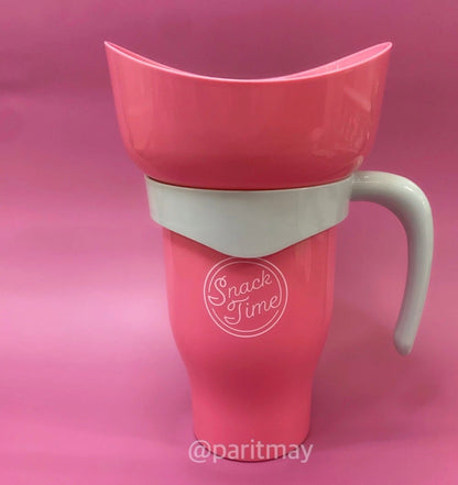 Snack and Drink Tumbler Cup, 2 in 1 Combo Drink Bowl Cup