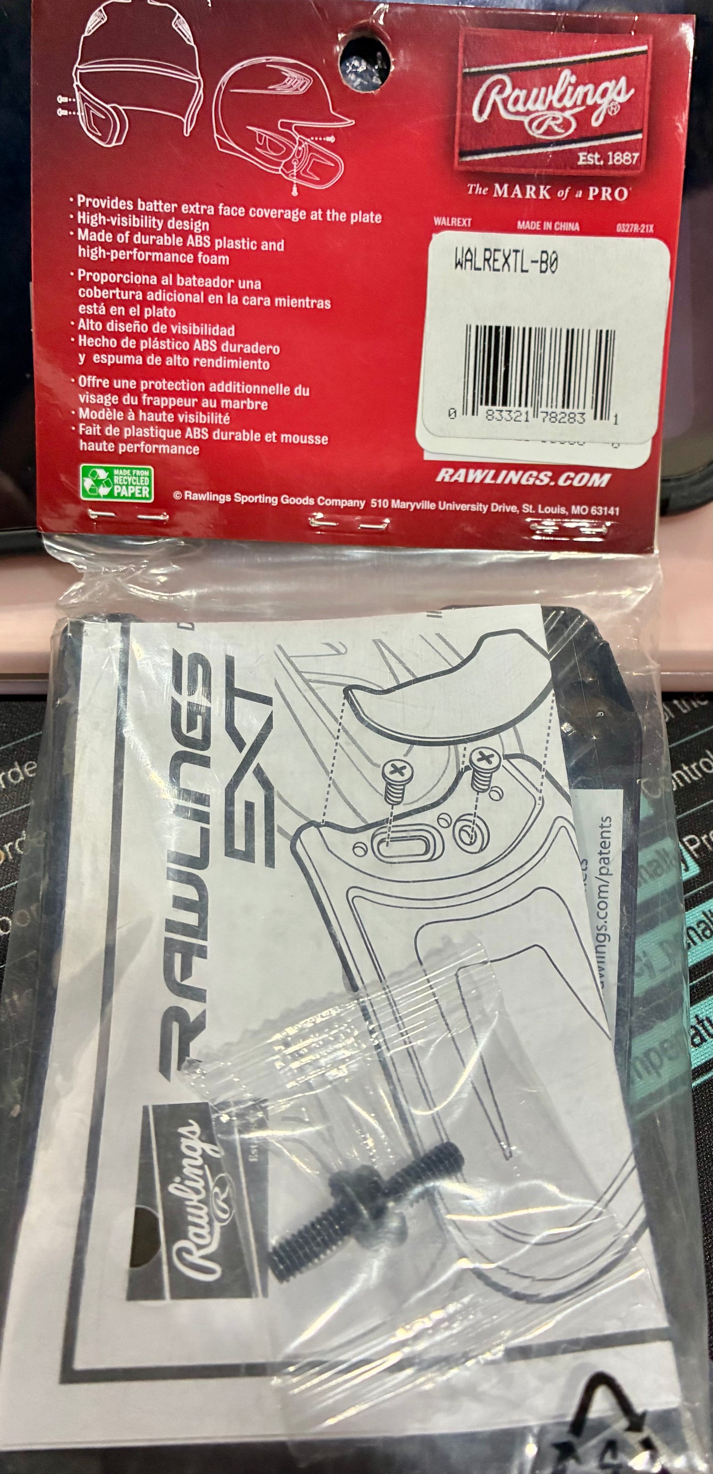 Rawlings | R-EXT COOLFLO Batting Helmet Face Guard (left hand batter)