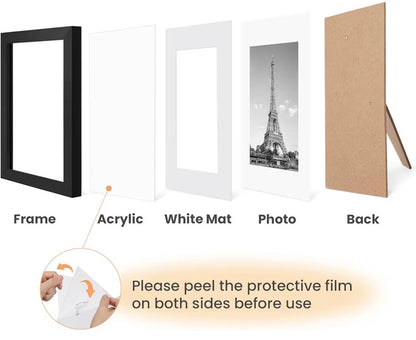 5X7 PICTURE FRAME SET OF 5 BLACK