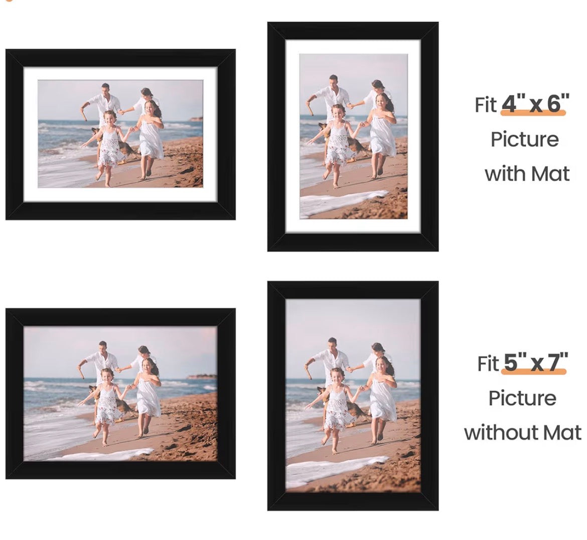 5X7 PICTURE FRAME SET OF 5 BLACK