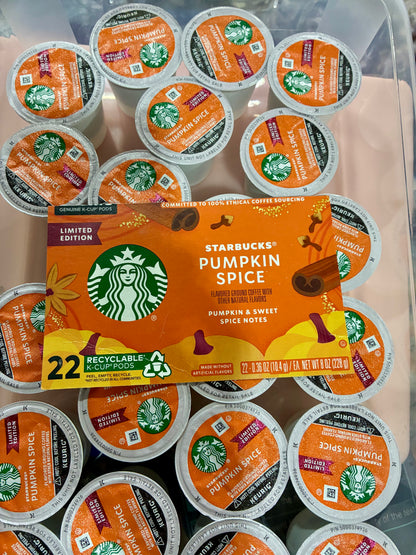 STARBUCKS PUMPKIN SPICE CONTAINER OF 22 K-CUPS PODS