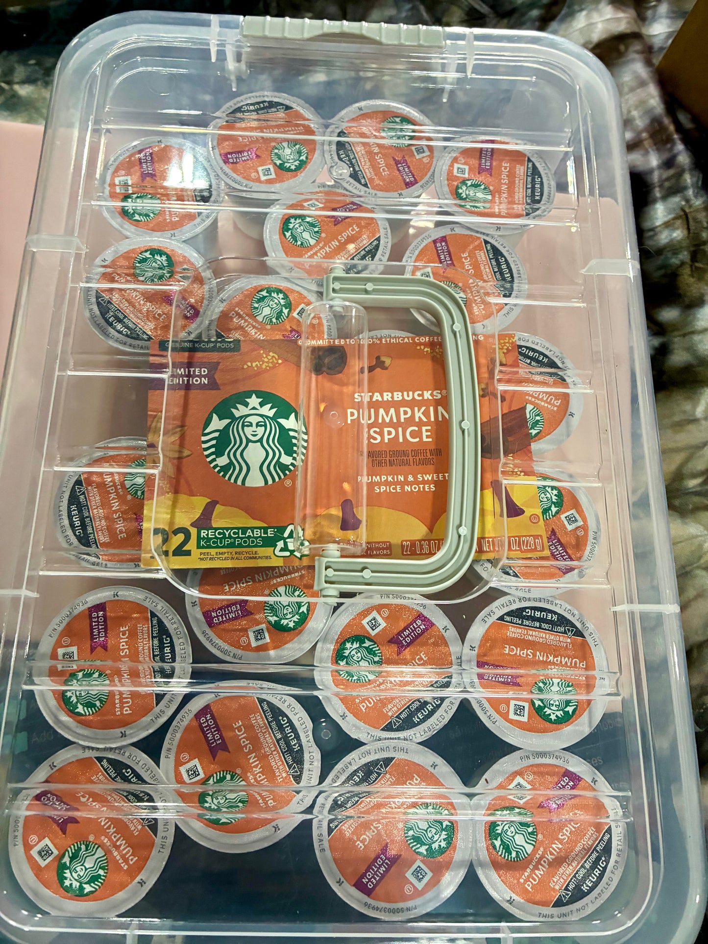 STARBUCKS PUMPKIN SPICE CONTAINER OF 22 K-CUPS PODS